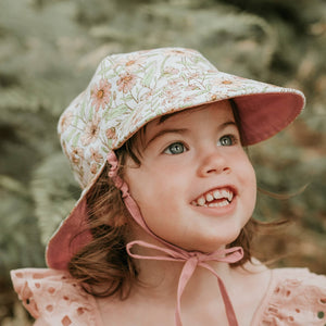Lounger Baby Reversible Flap Sun Hat - Poppy/Rosa-Hats-Bedhead Hats-3-6mth/42- 46cm / XS-Little Soldiers