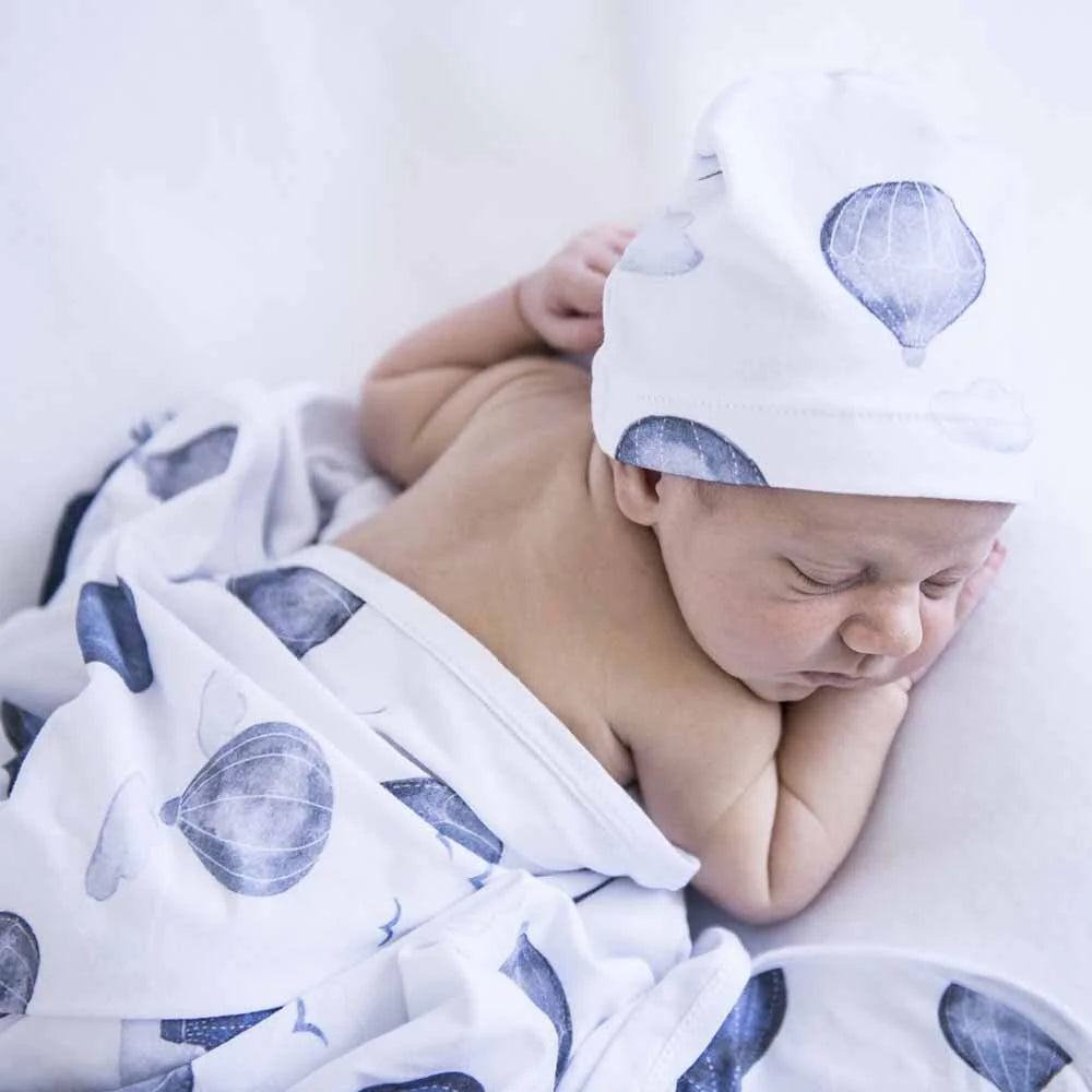 Baby Jersey Wrap & Beanie Set - Cloud Chaser