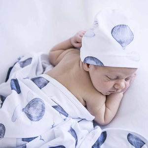 Cloud Chaser Baby Jersey Wrap & Beanie Set-Swaddles & Wraps-Snuggle Hunny Kids-Little Soldiers