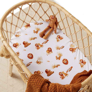 Lion Organic Bassinet Sheet / Change Pad Cover-Bassinet Sheets-Snuggle Hunny Kids-Little Soldiers