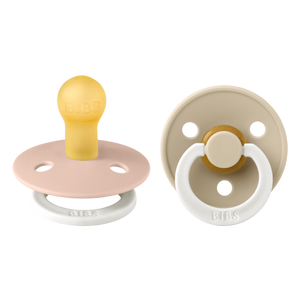 BIBS Colour 'Night Glow' - Size 2 (6m+) - Colours, Twin Pack-BIBS Dummies-Blush/Vanilla-Little Soldiers