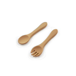 Silicone Fork & Spoon-Cherub & Me-Nude-Little Soldiers
