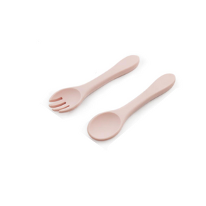 Silicone Fork & Spoon-Cherub & Me-Blush-Little Soldiers