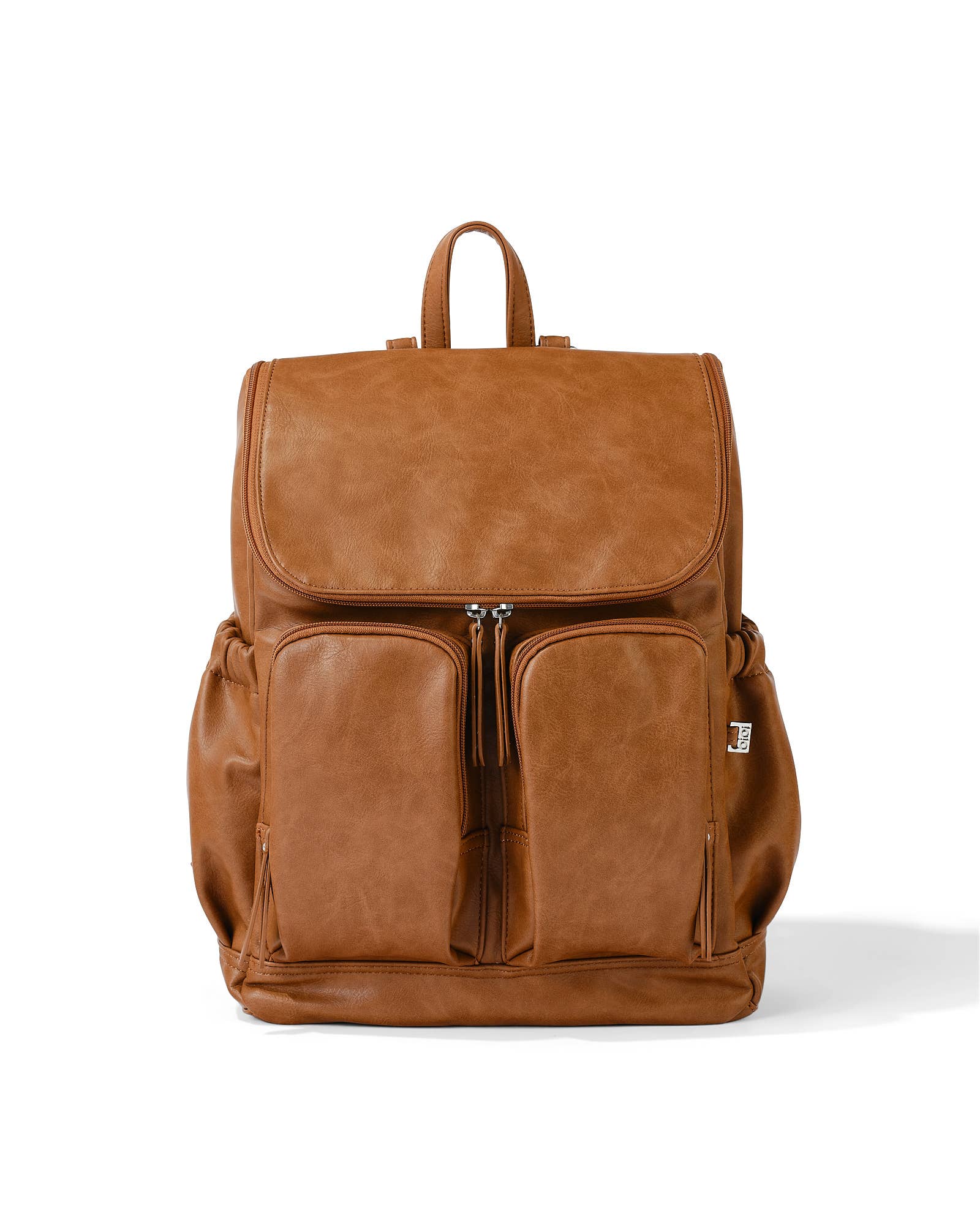 Signature Nappy Backpack - Tan Faux Leather-bag-Oi Oi-PRE ORDER END OF AUGUST-Little Soldiers
