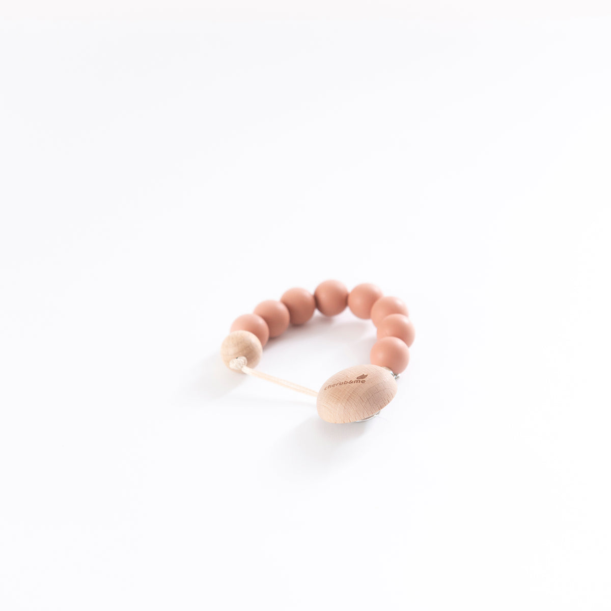 Silicone Dummy Clip/Chain-Cherub & Me-Apricot-Little Soldiers