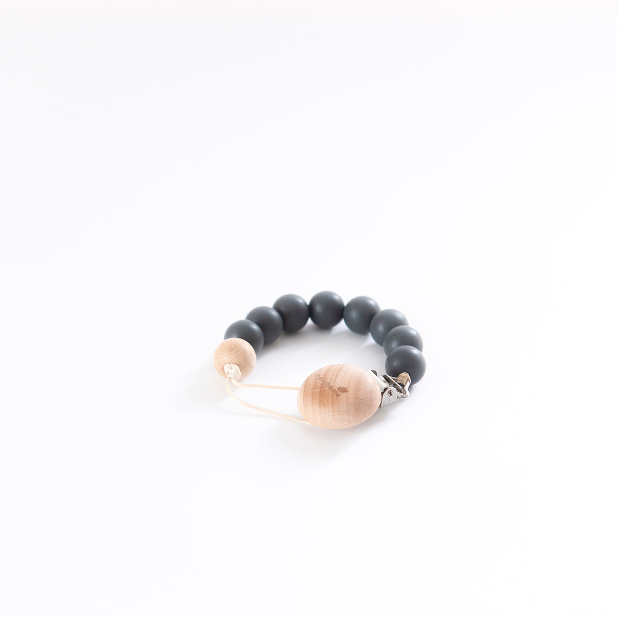 Silicone Dummy Clip/Chain-Cherub & Me-Charcoal-Little Soldiers