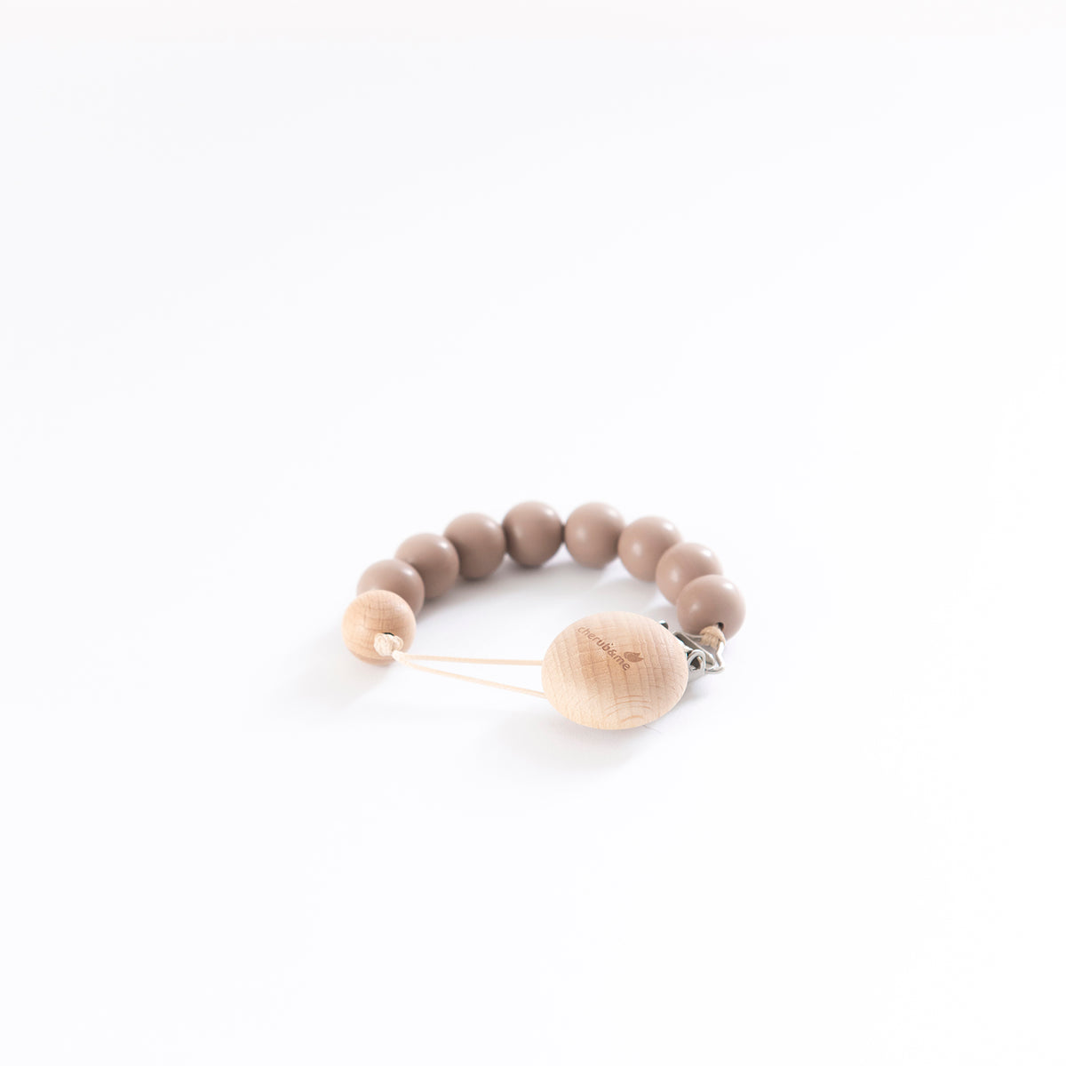 Silicone Dummy Clip/Chain-Cherub & Me-Taupe-Little Soldiers