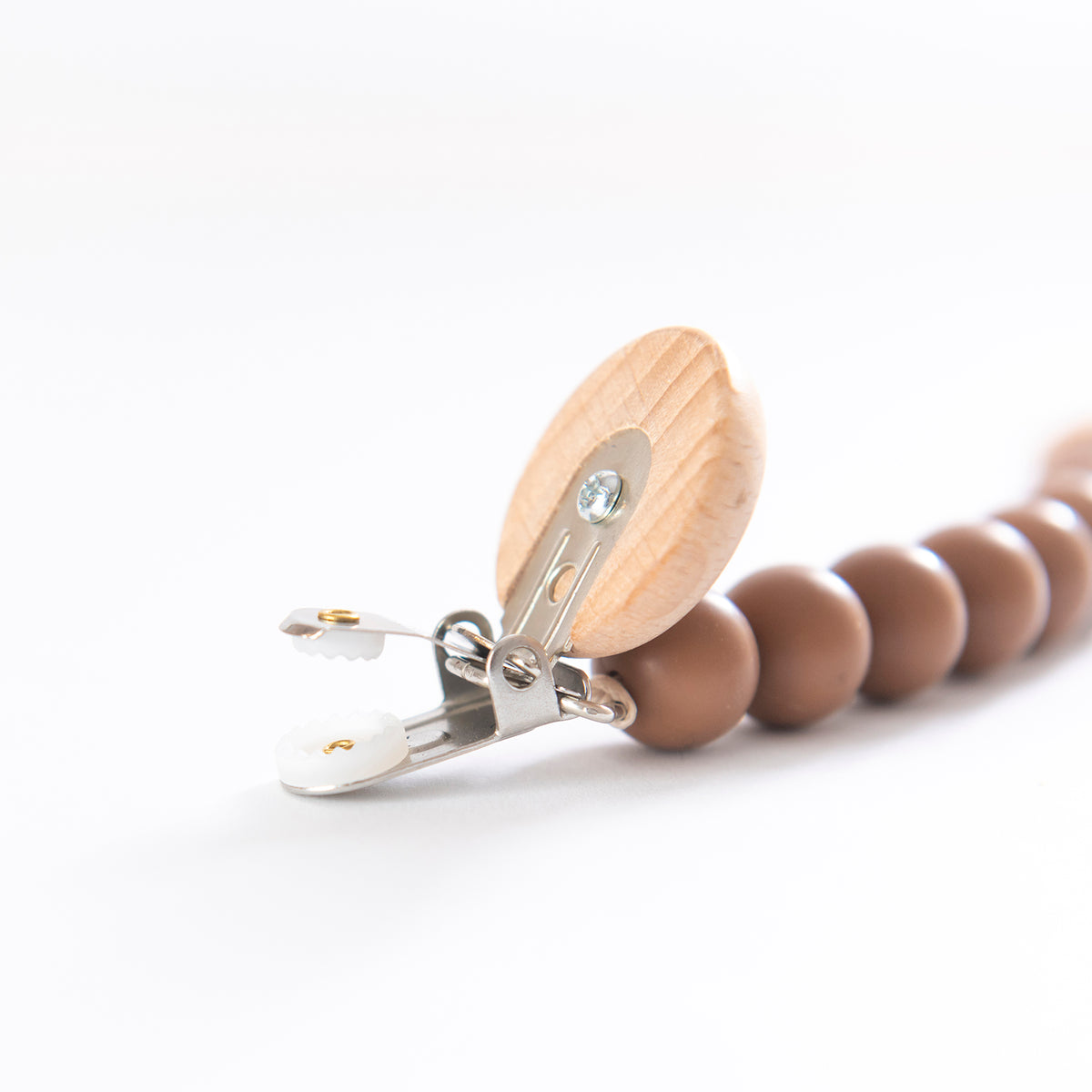 Silicone Dummy Clip/Chain-Cherub & Me-Apricot-Little Soldiers