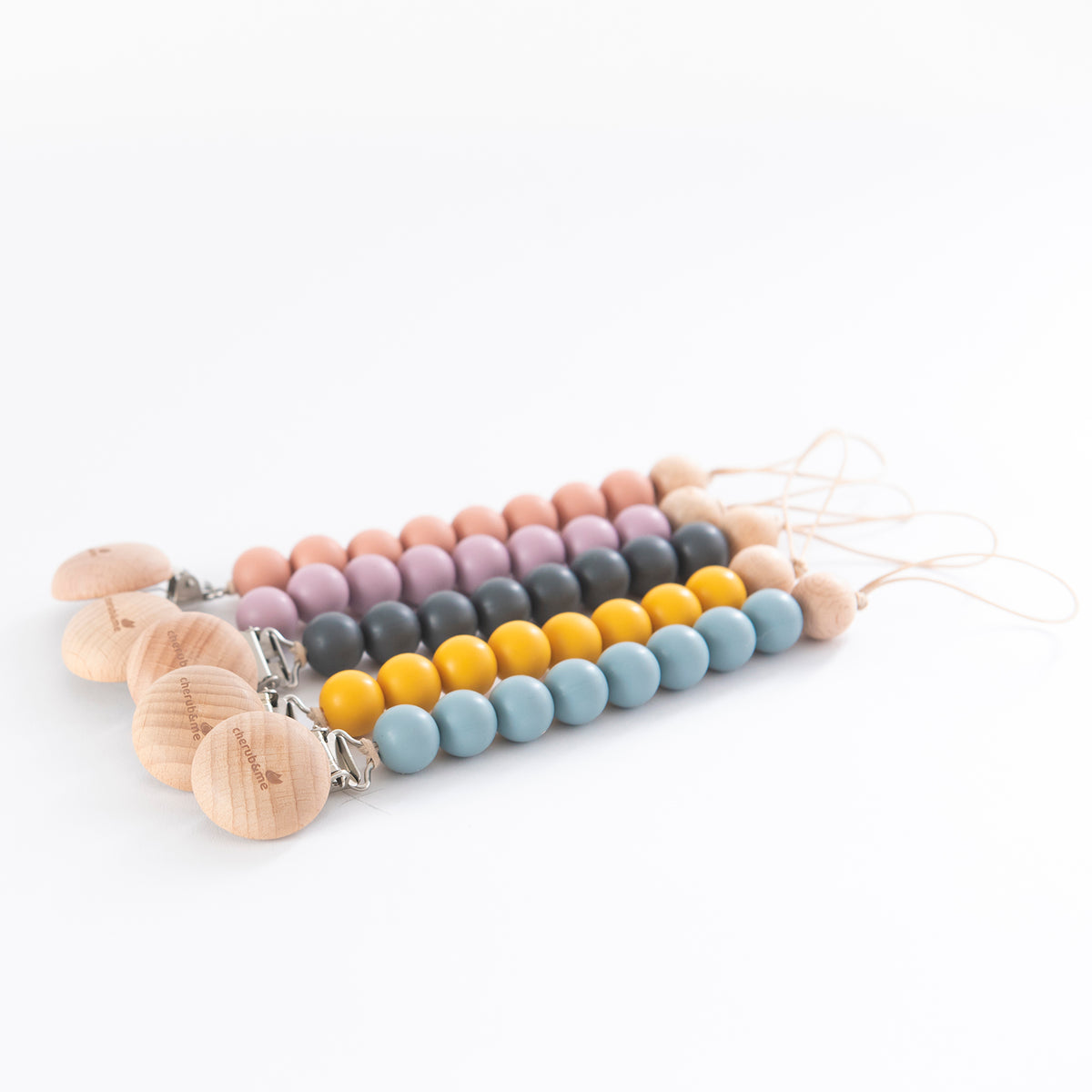 Silicone Dummy Clip/Chain-Cherub & Me-Apricot-Little Soldiers