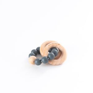 Silicone Teething Ring-Cherub & Me-Charcoal-Little Soldiers