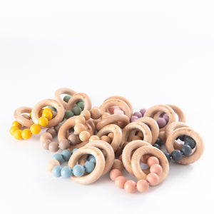 Silicone Teething Ring-Cherub & Me-Apricot-Little Soldiers