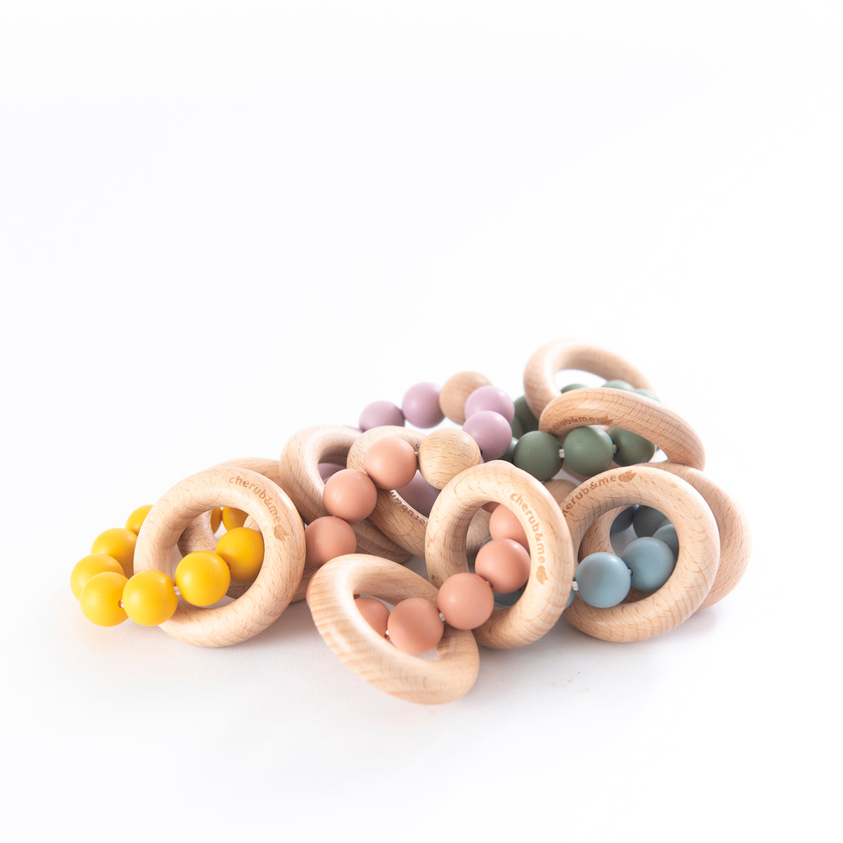 Silicone Teething Ring-Cherub & Me-Apricot-Little Soldiers