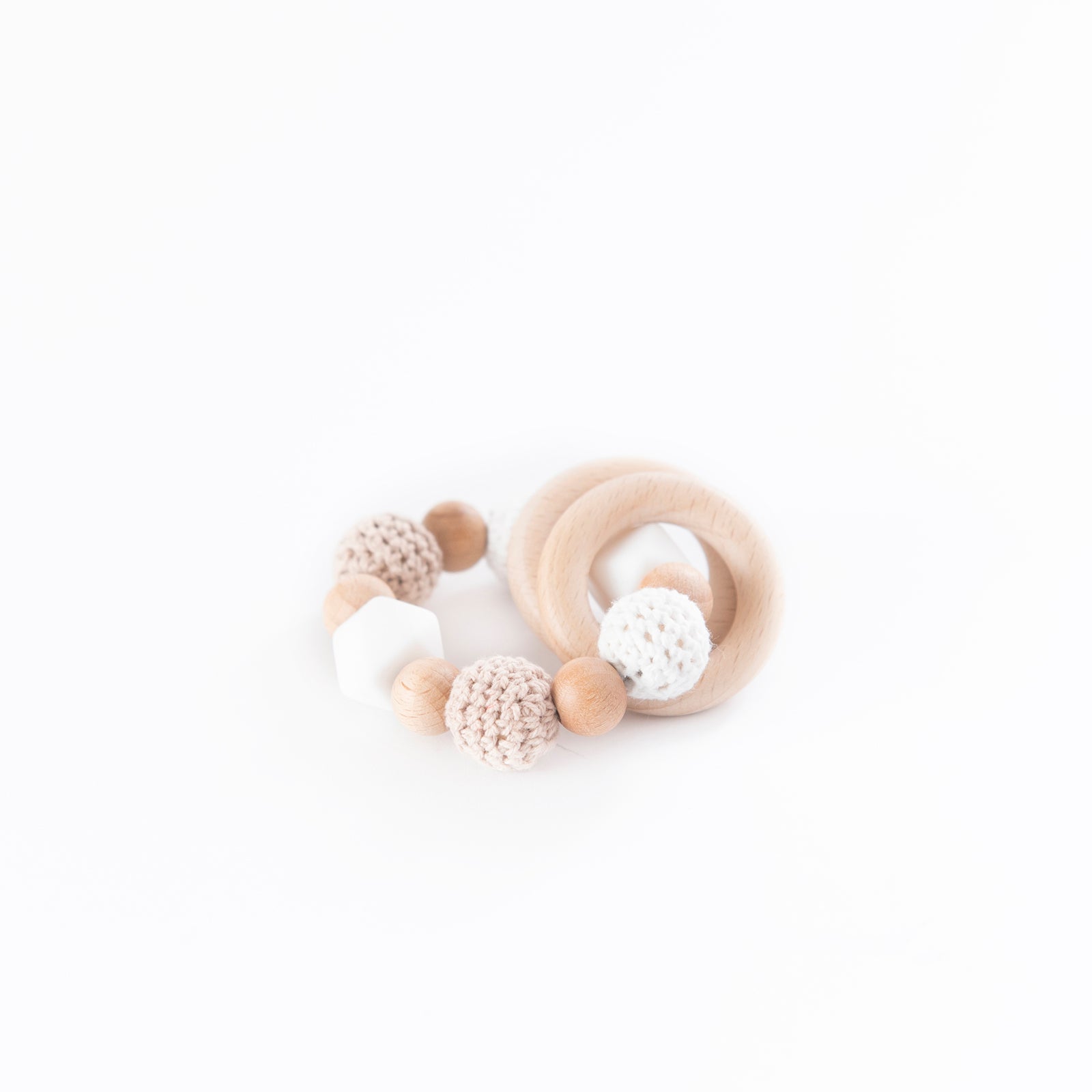 Wooden Ring Teether White-Little Soldiers-Little Soldiers