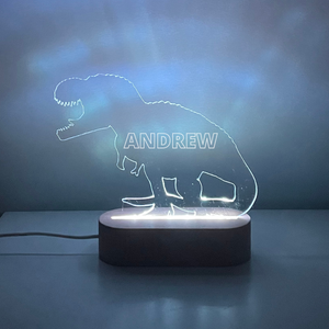 Personalised Engraved Night Light - Dino-Nursery Decor-Cherub & Me-Multiple RGB-Font One-Little Soldiers