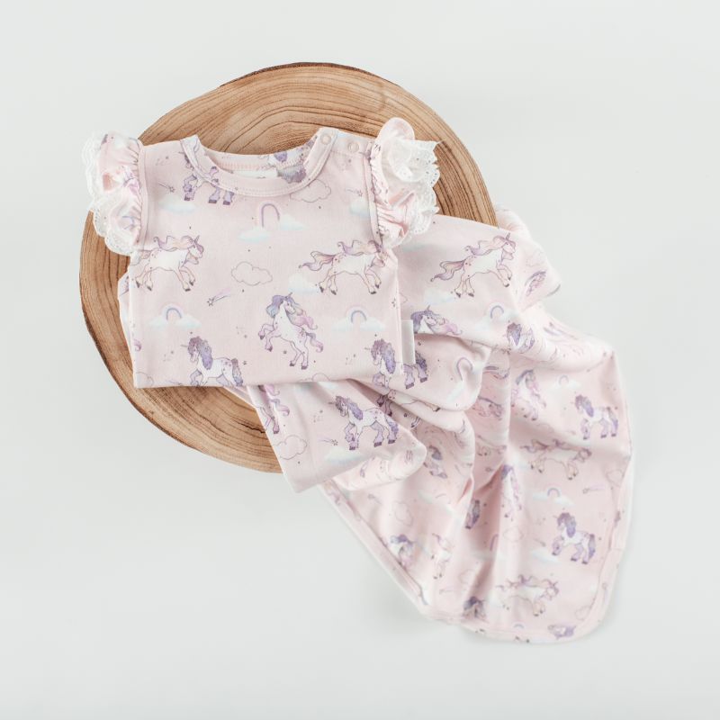 Unicorn Baby Wrap - Mauve Chalk-Baby Blanket-Aster & Oak-Little Soldiers