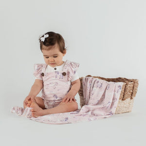 Unicorn Ruffle Playsuit - Mauve Chalk-baby onesie-Aster & Oak-3-6m-Little Soldiers