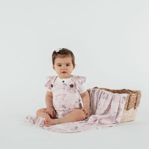 Unicorn Ruffle Playsuit - Mauve Chalk-baby onesie-Aster & Oak-3-6m-Little Soldiers