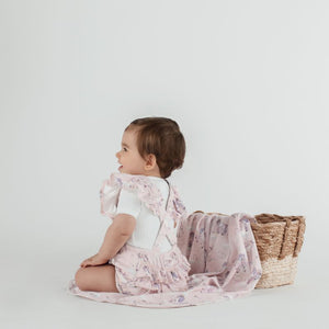 Unicorn Ruffle Playsuit - Mauve Chalk-baby onesie-Aster & Oak-3-6m-Little Soldiers