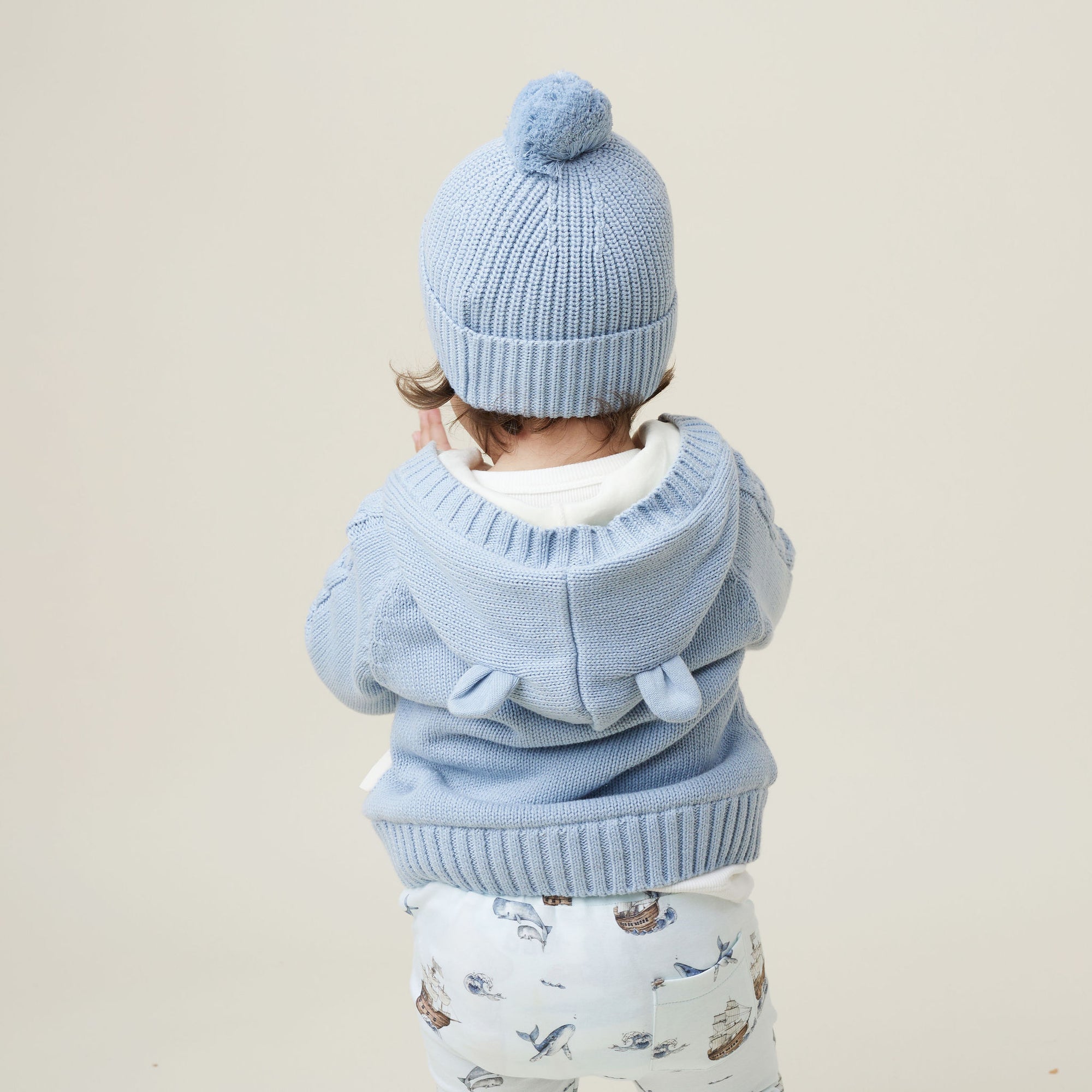 Knit Beanie - Fog Blue-headband-Aster & Oak-S-Little Soldiers