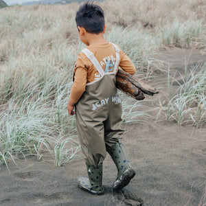 Rain Overalls - Khaki-Baby & Toddler Clothing-Crywolf Child-1-Little Soldiers