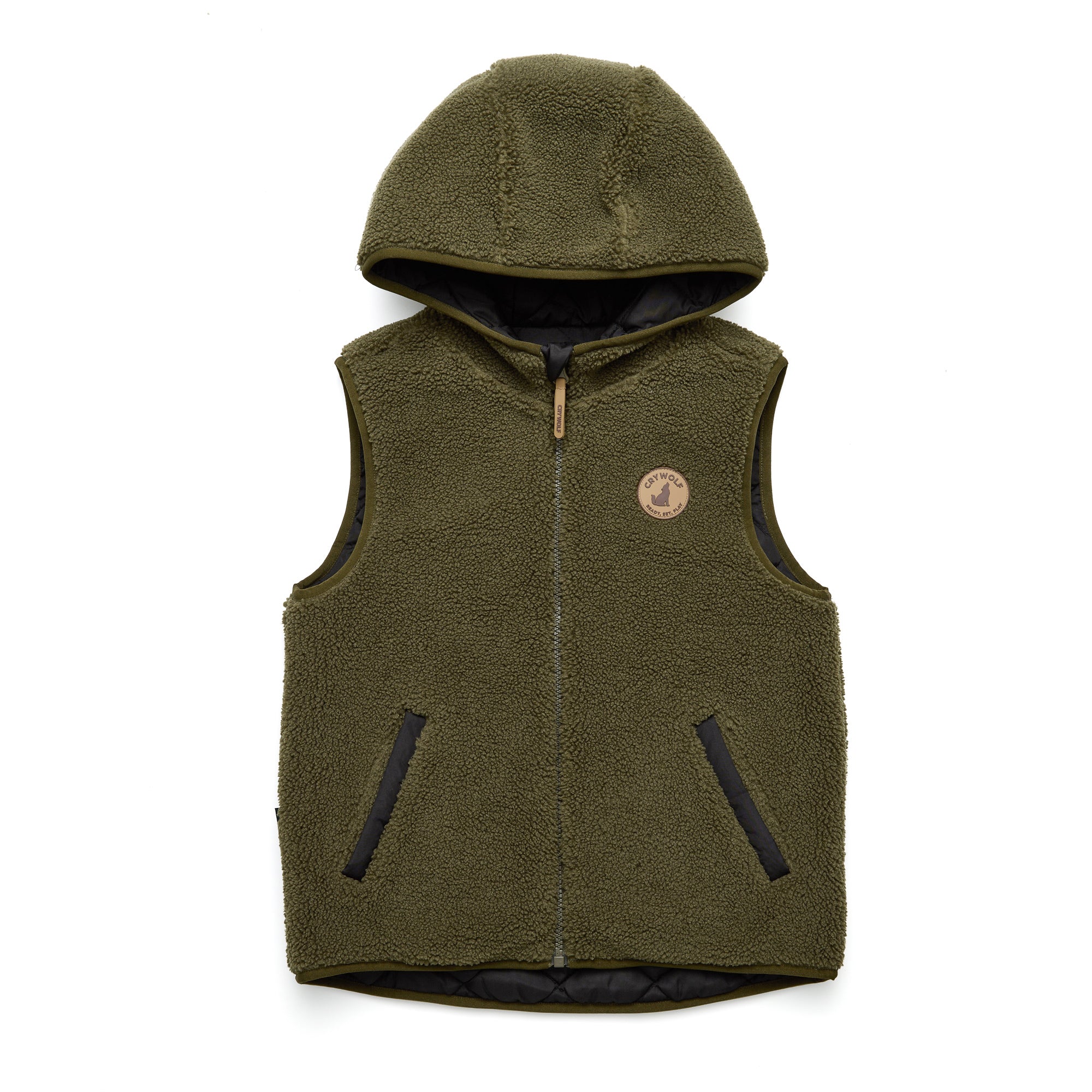 Reversible Hooded Vest - Black/Khaki-Baby & Toddler Clothing-Crywolf Child-1-Little Soldiers
