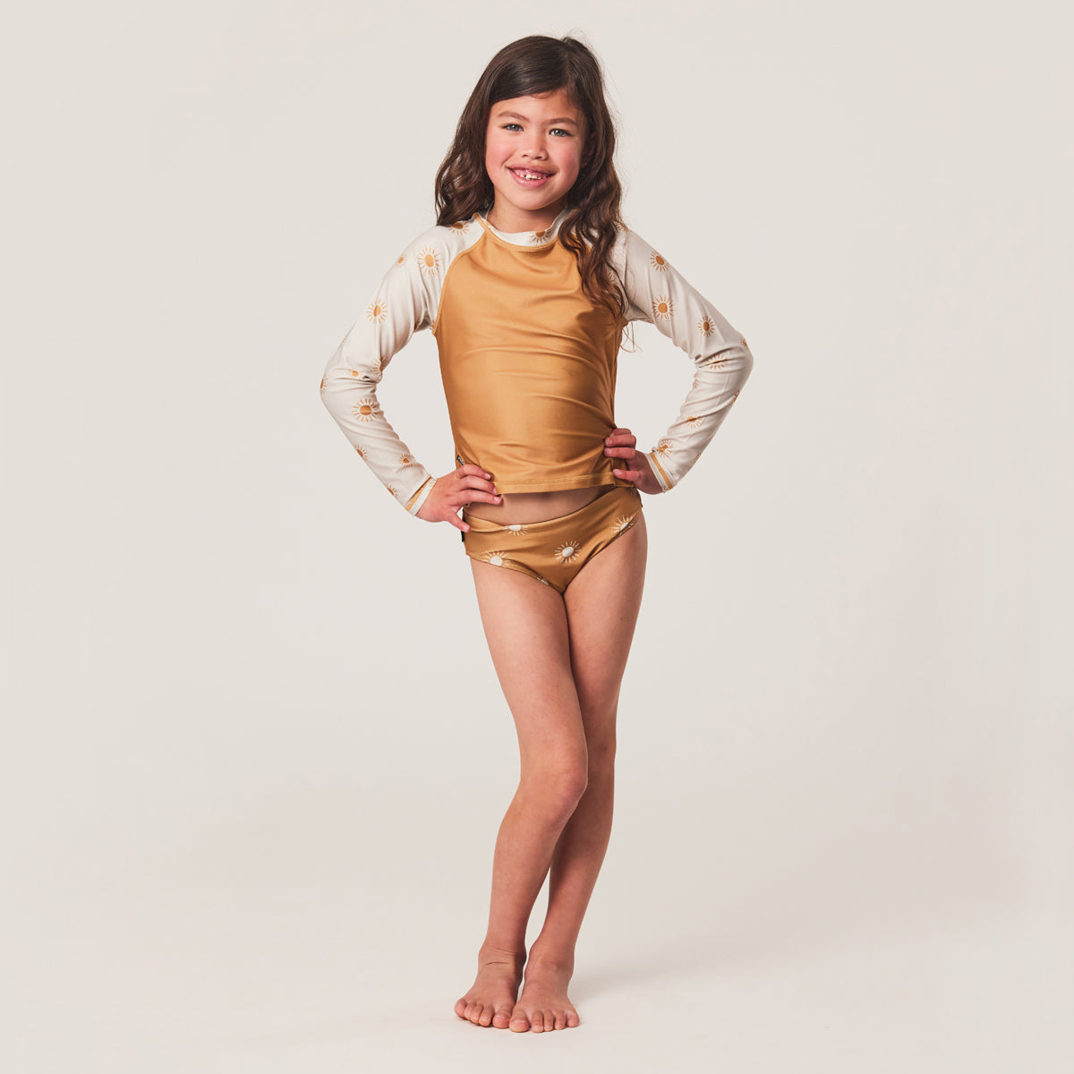 Long Sleeve Rash Set - Flower Power-Swimwear-Crywolf Child-1-Little Soldiers