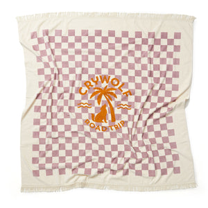 Supersized Square Towel - Lilac Checkered-Swimwear-Crywolf Child-S/M-Little Soldiers