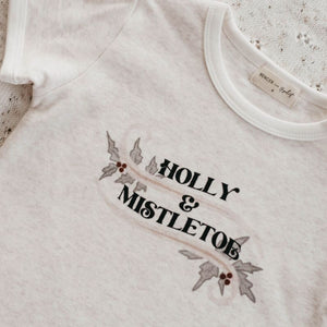 Holly & Mistletoe Bodysuit-Bencer & Hazelnut-0000-Little Soldiers