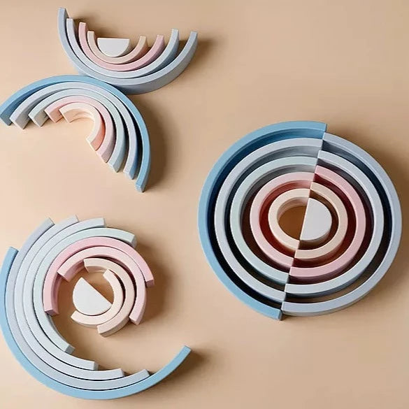 Silicone Rainbow Pastel Blue - Large-Cherub & Me-Little Soldiers