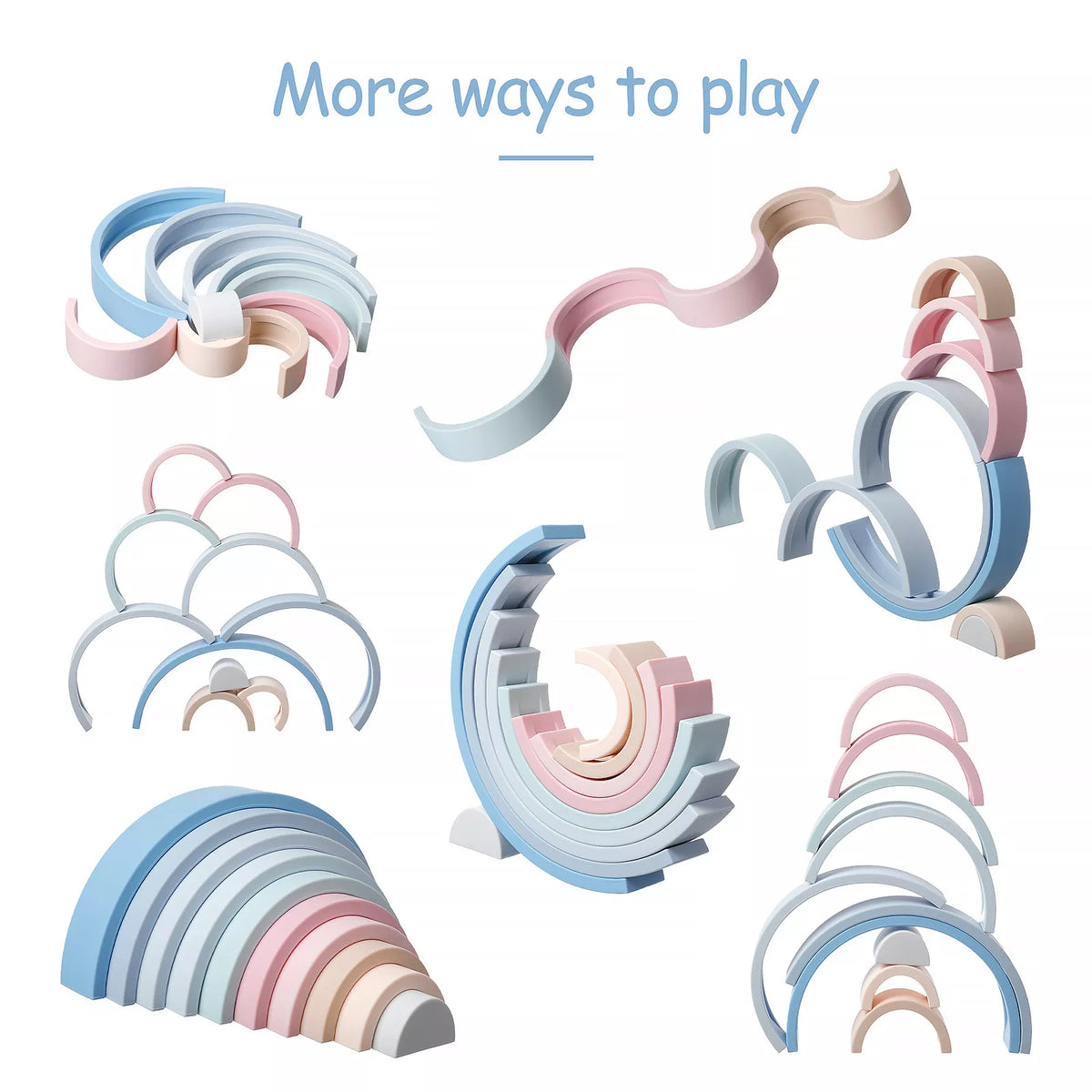 Silicone Rainbow Pastel Blue - Large-Cherub & Me-Little Soldiers
