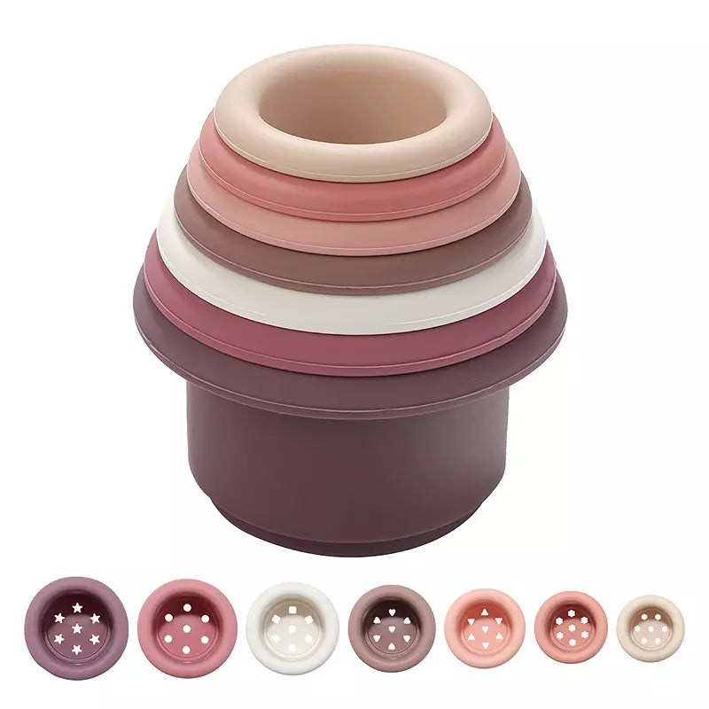 Silicone Stacking Cups - Mauve-Cherub & Me-Little Soldiers