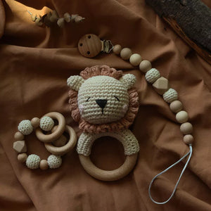 Little Essential Gift Pack-Little Soldiers-Bear Rattle + Teether + Shuttle Rattle + Dummy Clip-Little Soldiers