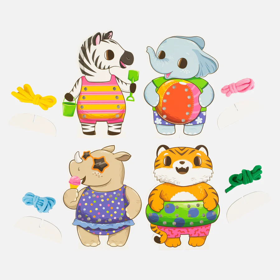 Lacing Cards - Beach Party-Toys-Tiger Tribe-Little Soldiers