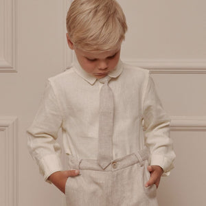 Harrison Button Down - Ivory-Nora Lee-6m-Little Soldiers