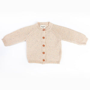 Cotton Knitted Cardigan - Carmel Speckle Knit-Baby Onesie-Ponchik Kids-0-3m-Little Soldiers