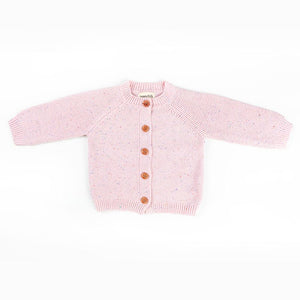 Cotton Knitted Cardigan - Love Speckle Knit-Baby Onesie-Ponchik Kids-0-3m-Little Soldiers