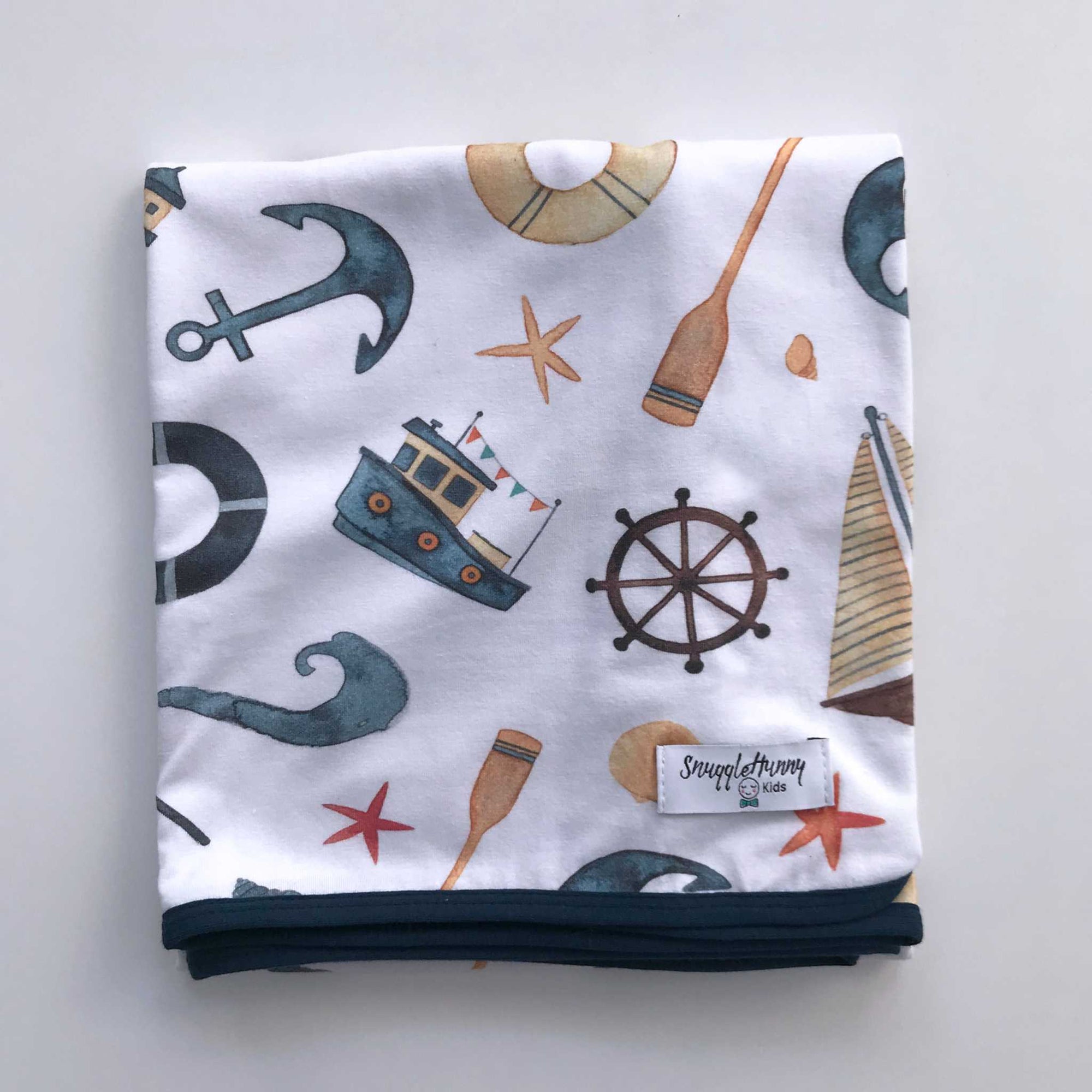 Shipwreck Baby Jersey Wrap & Beanie Set